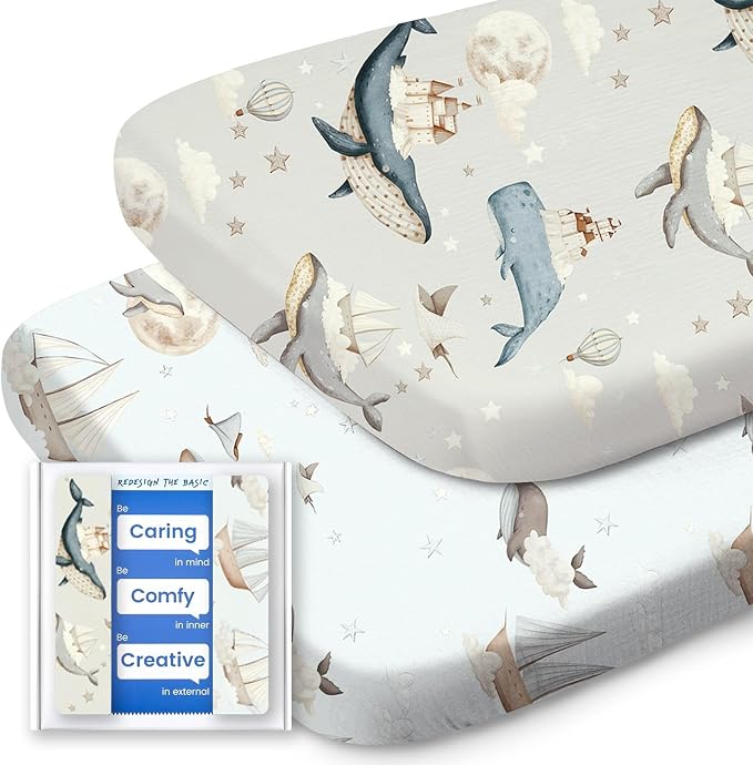 Bassinet Sheets for Baby Boy Girl, TotBasic Buttery Soft Universal Bassinet by TotBasic%7CRedesigntheBasic