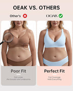 OEAK Womens Deep V Bras Wireless Comfortable Bra Supportive No Underwire Bras - Image 4