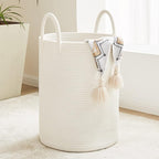 Fiona's magic 72L Large Woven Laundry Hamper, Tall Cotton Rope Storage Basket by Fionasmagic