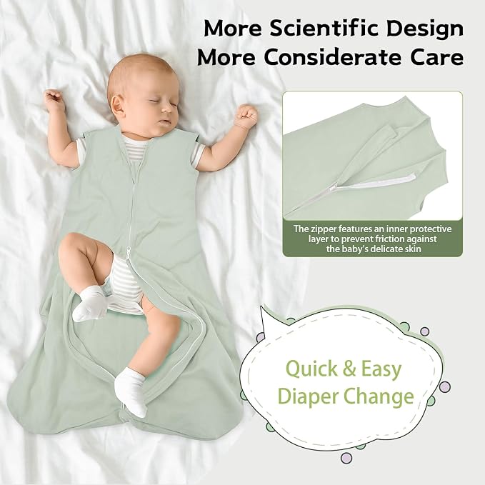 Baby Sleep Sack 6-12 Months, 100% Cotton TOG 0.5 Wearable Blanket - Image 4