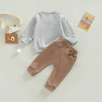 Toddler Baby Boy Clothes Solid Color Long Sleeve Crewneck Sweatshirt Top Casual - Image 7