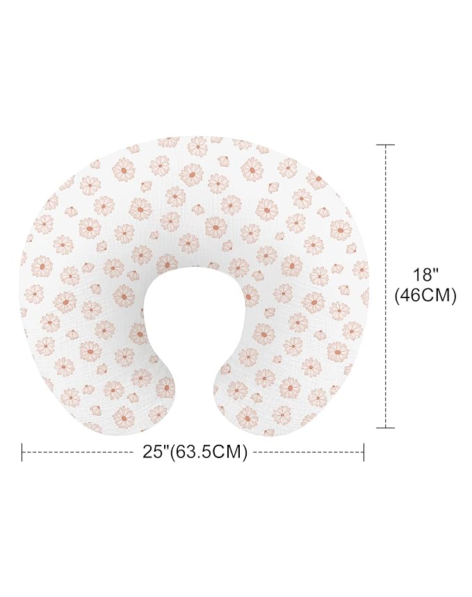 Nursing Pillow Covers 2 Pack, Muslin Nursing Cover - Image 2