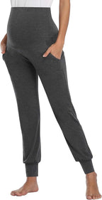 AMPOSH Women's Maternity Pants Stretchy Lounge Workout Pants Casual Loose Comfy - Image 3