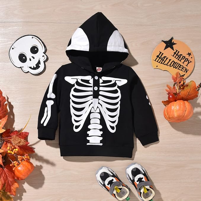 fioukiay Toddler Baby Boy Outfit Clothes LittLe Kids Long Sleeve Hoodie - Image 2