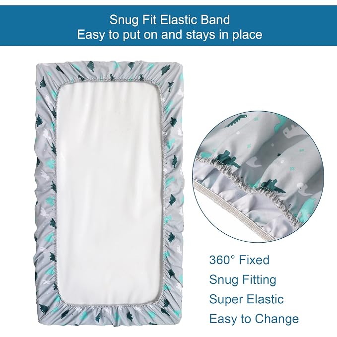 SPRINGSPIRIT Pack and Play Sheets, Pack n Play Sheets Ultra Soft, Mini Crib - Image 4