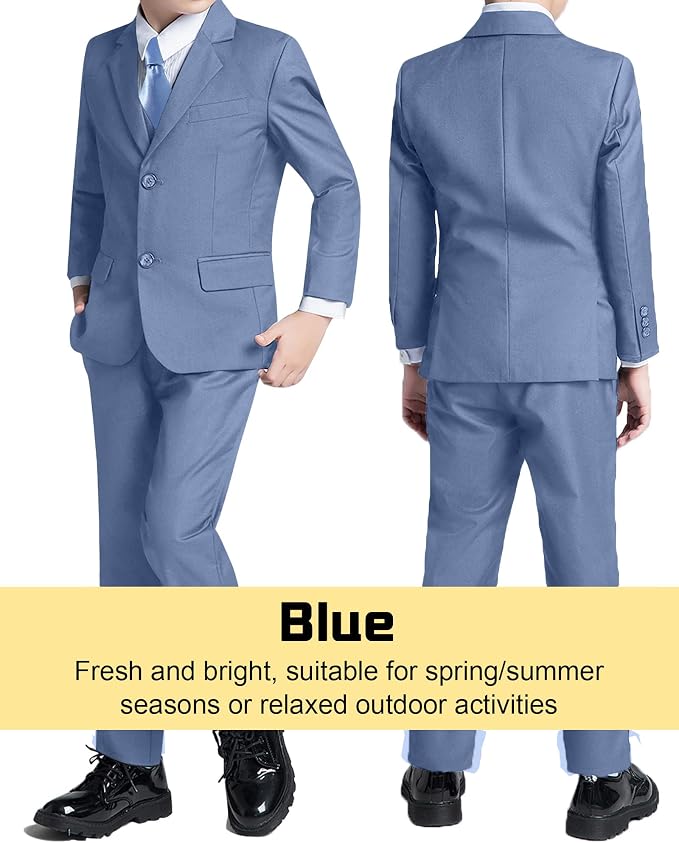 Boys’ Formal Suit 5 Piece Set, Toddler Tuxedos - Image 5