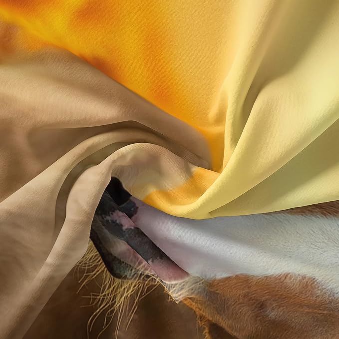 QOOMO Horse Comforter King Size, Sunflower Horse Comforter Set - Image 7