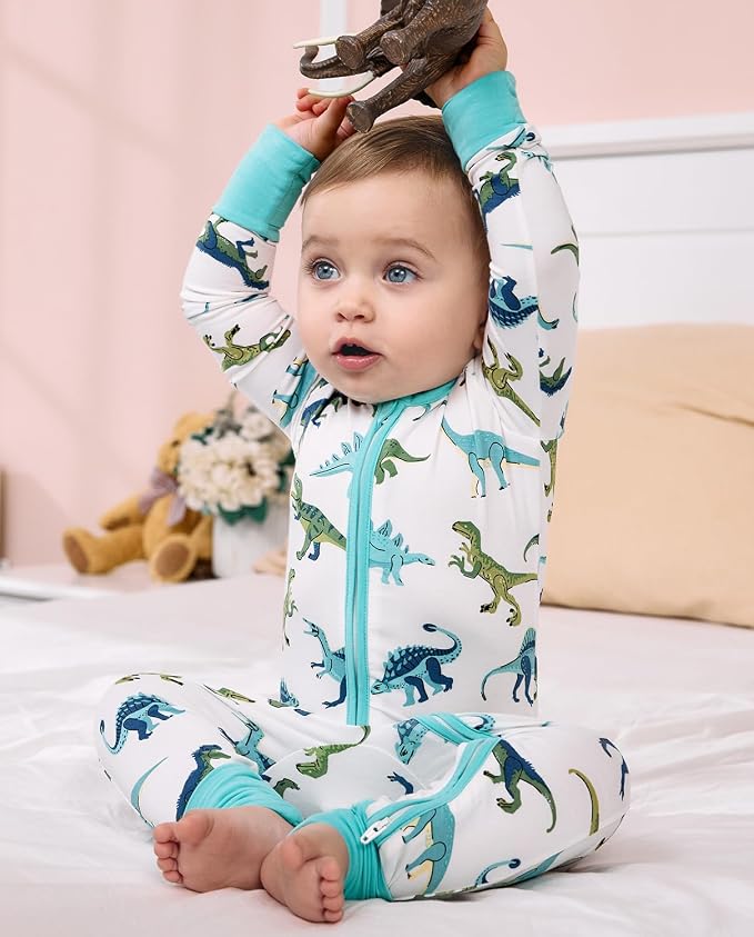 Bamboo Viscose Baby Convertible Footie Pajama, Zipper Pajamas - Image 8