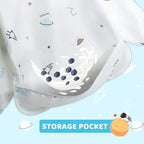 Little Dimsum Baby Bib with Pocket Waterproof Toddler Bibs Infant Feeding Bibs - Image 3