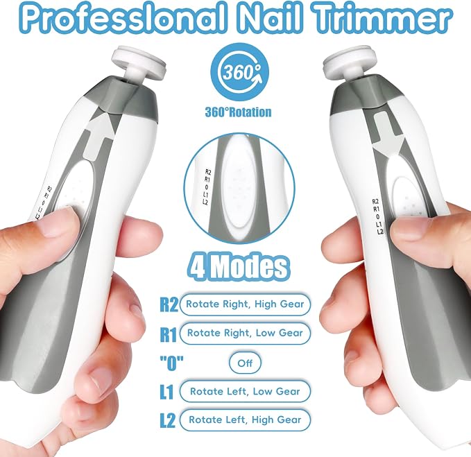 Baby Nail Trimmer Electric, 6 in 1 Baby Nail File Clippers Infant Grooming Kit - Image 3