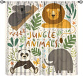 Jungle Animals Curtains Colorful Cute Cartoon Forest Animal Lion Elephant Koala by JADERYS