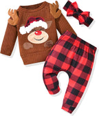 HINTINA Infant Baby Girl Knit Pullover Long Sleeve Sweater Outfits Fall Winter by HINTINA
