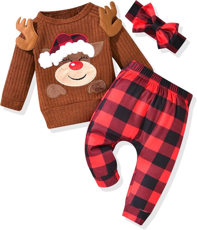 HINTINA Infant Baby Girl Knit Pullover Long Sleeve Sweater Outfits Fall Winter by HINTINA