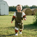 Kupretty Toddler Baby Boy Fall Winter Clothes Color Block Long Sleeve - Image 2
