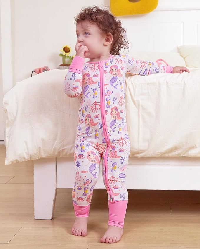 Bamboo Viscose Convertible Baby Footies Pajamas, footies - Image 3