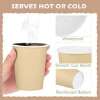 URATOT 60 Pieces 9 Ounce Brown Paper Cups Gradient Color Disposable Coffee Cups - Image 3