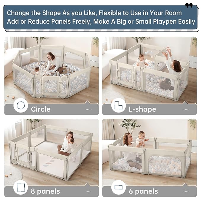 Baby Playpen, Large Play Pen for Babies and Toddlers - Image 2
