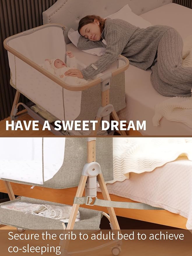 Baby Bassinet, Bassinet Bedside Sleeper - Image 7