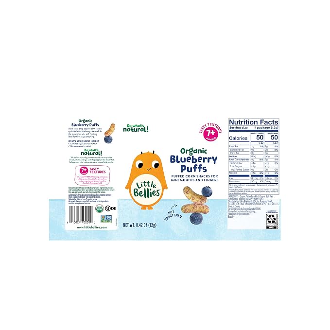 Little Bellies Organic Blueberry Puffs Baby Snack - Image 7