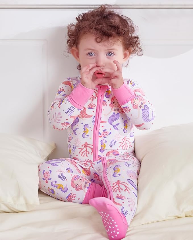 Bamboo Viscose Convertible Baby Footies Pajamas, footies - Image 9
