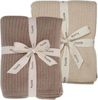 Knitted Organic Cotton Baby Blanket- Swaddle Blanket by huxie
