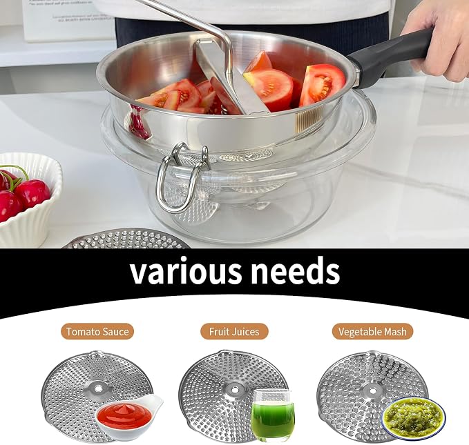 Stainless Steel Ergonomic Food Mill - Image 5
