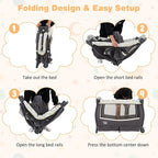 BABY JOY 4 in 1 Pack and Play, Portable Baby Playard - Image 5