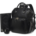 Premium Vegan Leather Diaper Bag Backpack by ROSEGIN