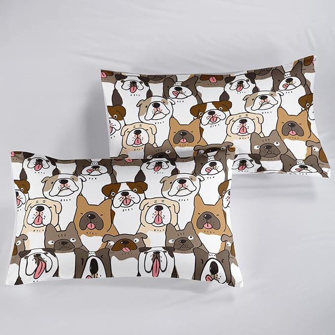 QOOMO Kawaii Dog Comforter Set, Queen Size, Down Alternative, Soft and - Image 6