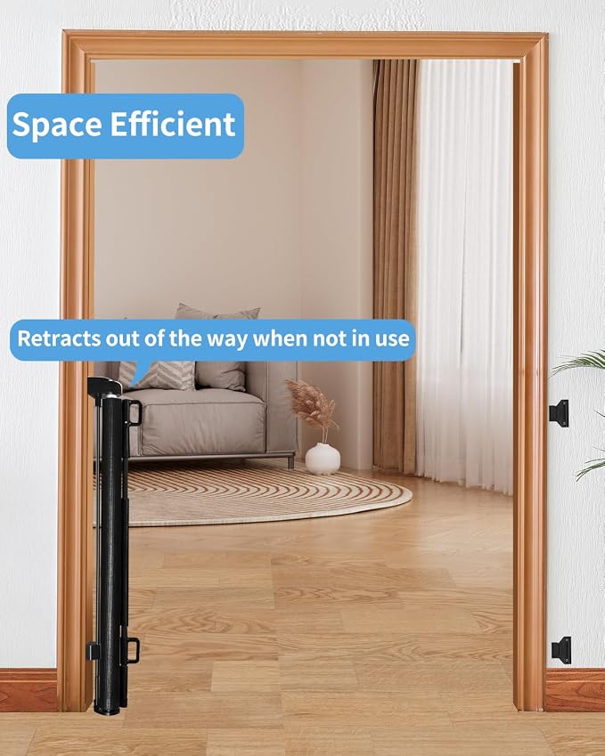 Retractable Baby Gate for Doorways and Stairs, Mesh Safety Gate for Pet - Image 4