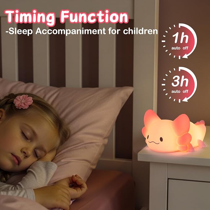 Tremdwoto Axolotl Night Light, 7 Colors Changing Cute Night Light - Image 5