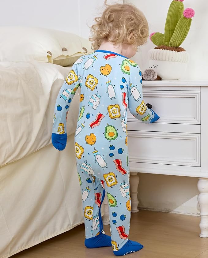 Bamboo Viscose Baby Convertible Footie Pajama, Zipper Pajamas - Image 9