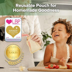 haakaa Baby Food Pouch Refillable Baby Squeeze Silicone Yummy Pouch, Soft - Image 2