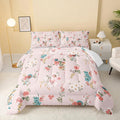 QOOMO Floral Comforter Twin Size, Down Alternative, Soft and Lightweight by QOOMOHOME