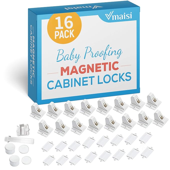 Vmaisi 16 Pack Child Safety Magnetic Cabinet Locks by vmaisi