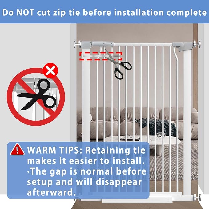 40.5" Extra Tall Baby Gate for Stairs, 29.6"-40.5" Extra Wide Dog Gate Indoor - Image 7