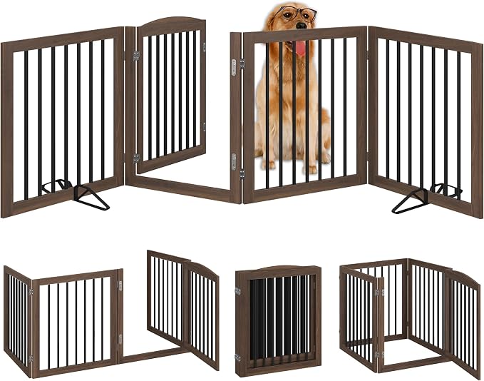 Vantas Folding Pet Gate 96" Wide, Freestanding Pet Gate, Puppy Safety Fence - Image 4