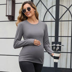 GINKANA Maternity Workout Tops Long Sleeve Pregnancy Yoga Shirts - Image 3