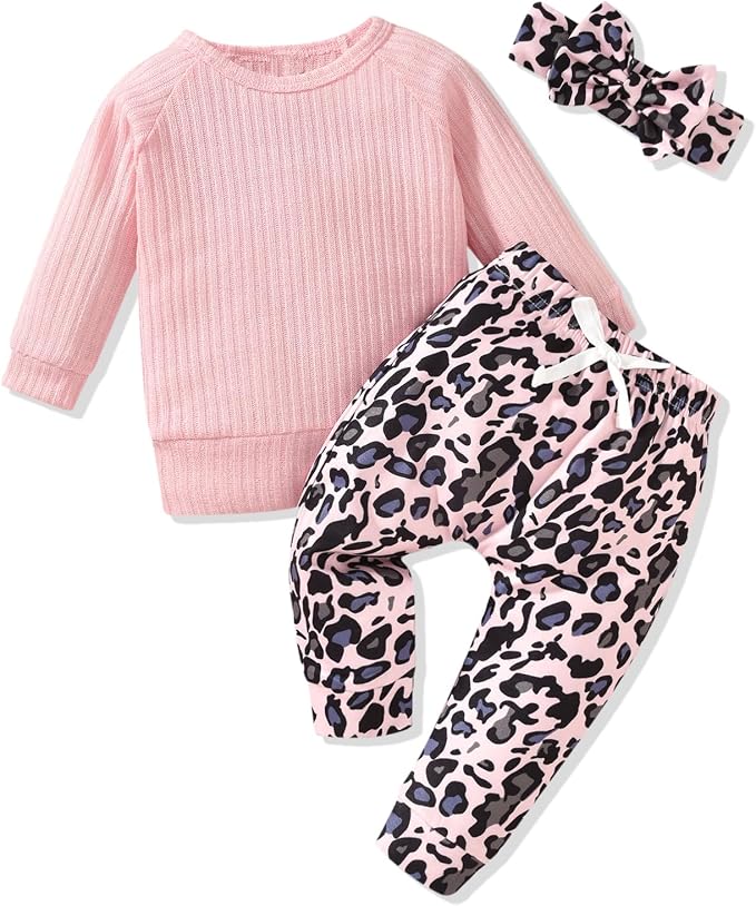 HINTINA Infant Baby Girl Knit Pullover Long Sleeve Sweater Outfits Fall Winter by HINTINA