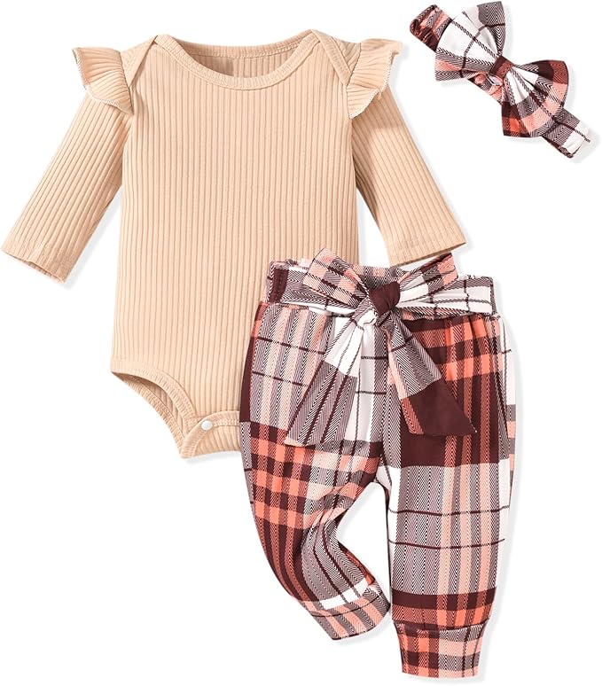 Aalizzwell Preemie Newborn Infant Baby Girls Clothes Ribbed Romper Bodysuit by Aalizzwell