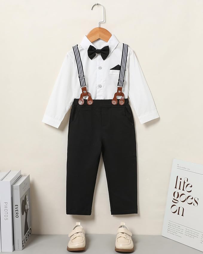 CARETOO Toddler Boy Clothes Suit Gentleman Wedding Outfits Kids Formal Dress - Image 5
