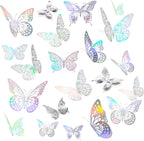 48 Pcs Rainbow Silver Butterfly Decorations, 4 Styles 3 Sizes, Butterflies Wall - Image 6
