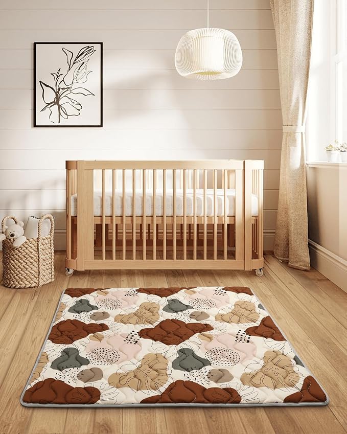 Blissful Diary Baby Play Mats for Floor, 47x47 Playpen Mat, Thicker Cushioning - Image 7