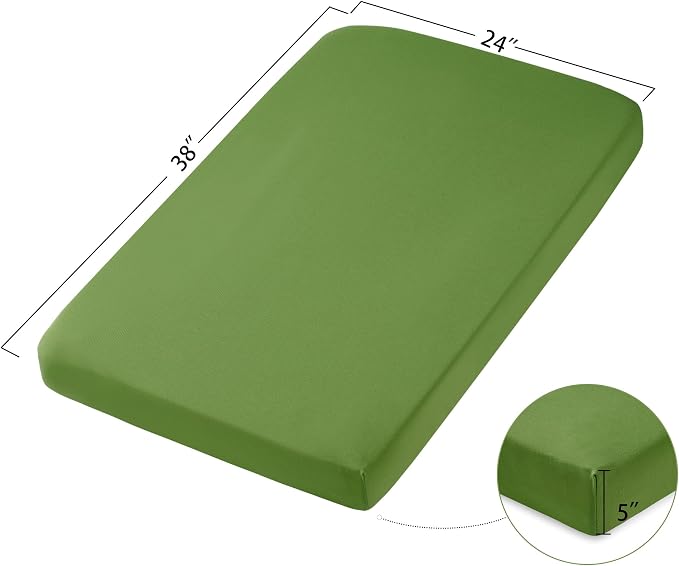 TILLYOU Mini Crib Sheets Fitted 2 Pack, Pack and Play Sheets - Image 4