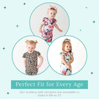 Posh Peanut Baby Girl Pajamas – Ruffled Cap Sleeve Romper PJs – Soft Viscose - Image 7