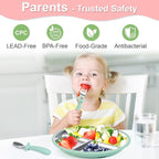 Bella’s Friends Baby Feeding Set, 2 Pack Stainless Steel Divided Plate - Image 2