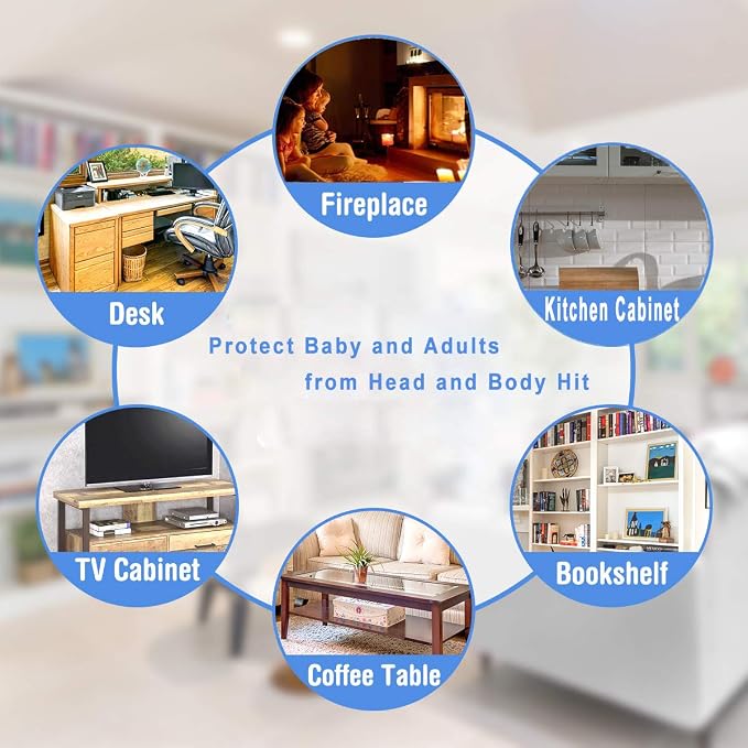 Edge Protector 100% Silicone, Baby Proofing Corners Clear Guards, Pre-Tape - Image 2