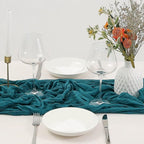 DOLOPL 8PCS Teal Cheesecloth Table Runner Bulk 13.3ft Boho Gauze Cheese Cloth - Image 4
