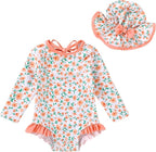 YOUNGER TREE Infant Baby Girls Swimsuit Long Sleeve Swimsuits One Piece by YOUNGERTREE
