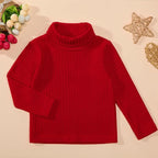 DEFAHN 2 Pack Toddler Unisex Solid Turtleneck T-Shirt Long Sleeve Ribbed - Image 5